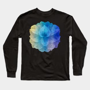 Blue green yellow crystal flower Long Sleeve T-Shirt